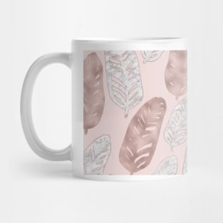 Rose gold and marble feather pattern Mug